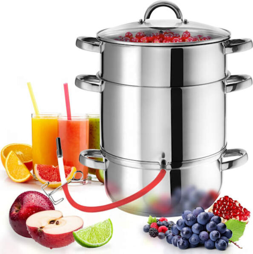 tectake Saftmaja Saftkoker 15 liter, rustfritt stål Ø 26cm