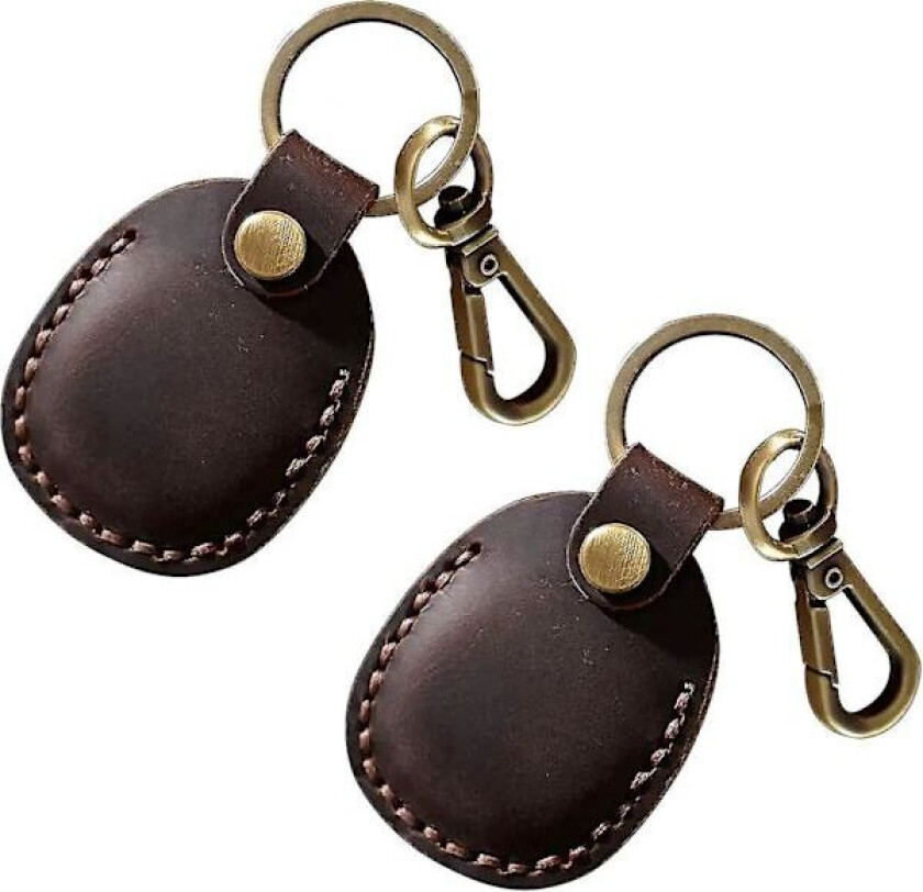 2 stk. PU-lær Airtag nøkkelring, Airtag anheng Airtag etui Airtag holder Airtag nøkkelring Airtag nøkkelring etui holder