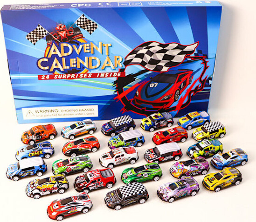 Adventskalender 2025 24 dager Hot Wheels racerbiler adventskalender, 24 Hot Wheels-biler for barn samler julegave