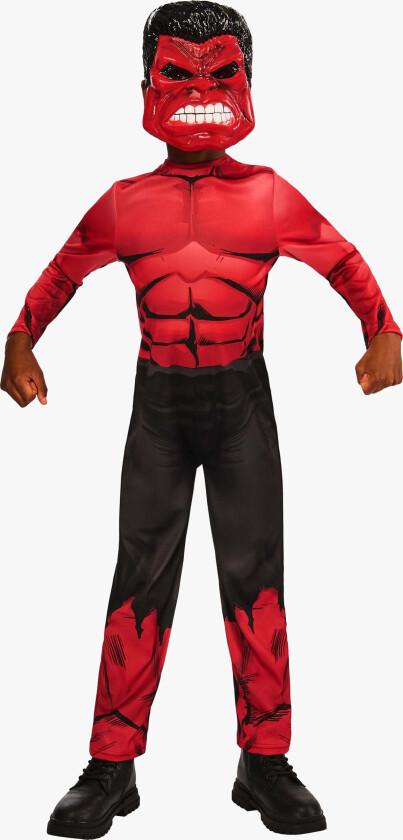 Red Hulk Kostyme, 7-8 år - Filmkostymer & Eventyrkostymer - 100% Polyester