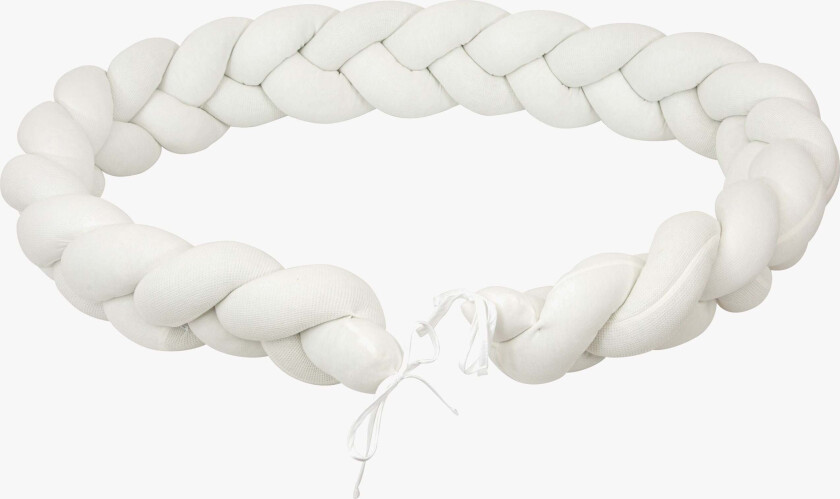 Flettet Sengekant, Hvit - Sengekanter - Polyester,Bomull,Viskose