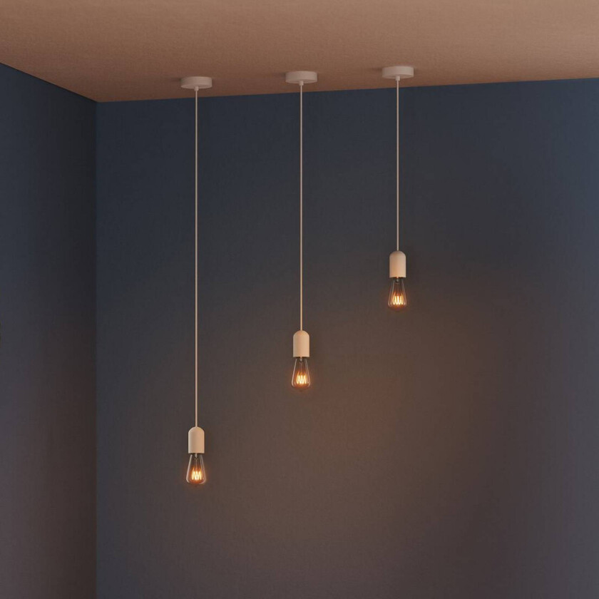 OSRAM hengelampe VINTAGE 1906 ROUND, hvit, gips, Ø 12 cm