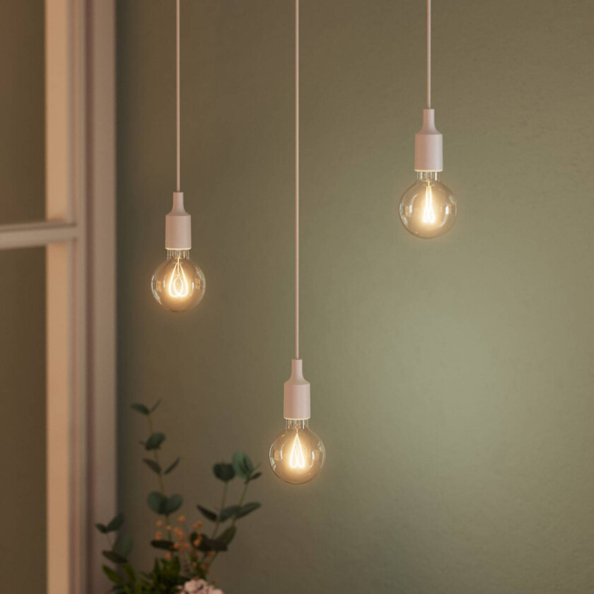 OSRAM hengelampe VINTAGE 1906 BELL, hvit, plast, Ø 9 cm