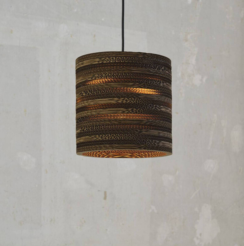 OSRAM hengelampe CYLINDER, 1 lyskilde, brun, Ø 25 cm, bølgepapp