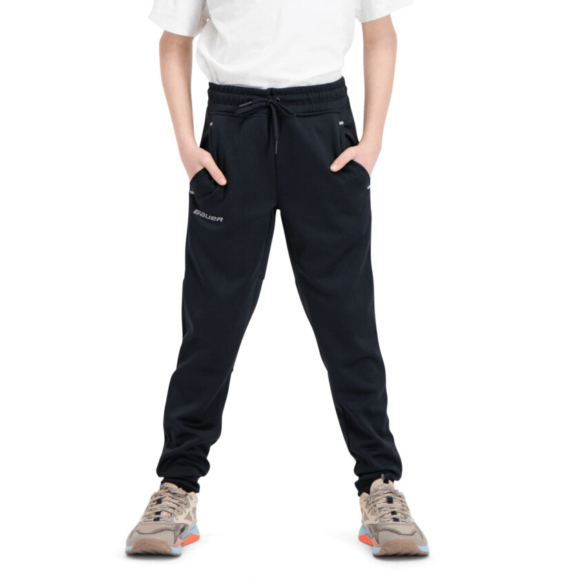 bauer Vapor Fleece Jogger Pant, joggebukse junior BLACK