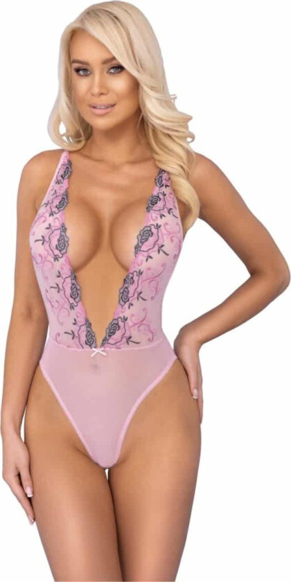 Rosa Body med Blomster S/M