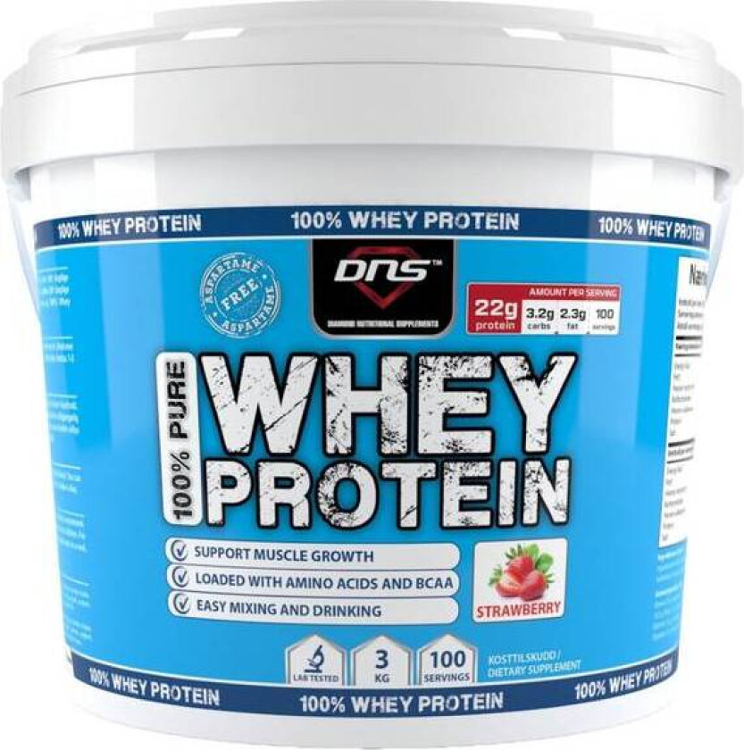 100% Pure Whey Protein Jordbær 3 kg