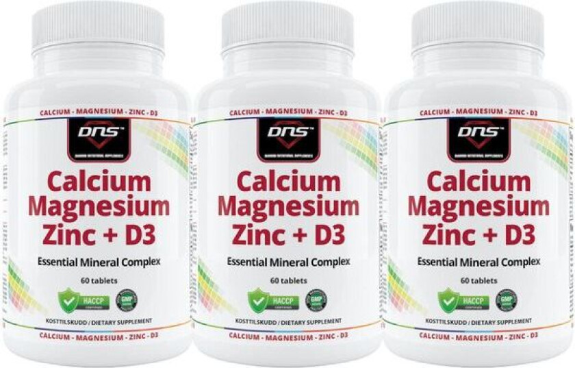 3-pack Calcium & Magnesium + Zinc + D3 - 3 x 60 tabletter