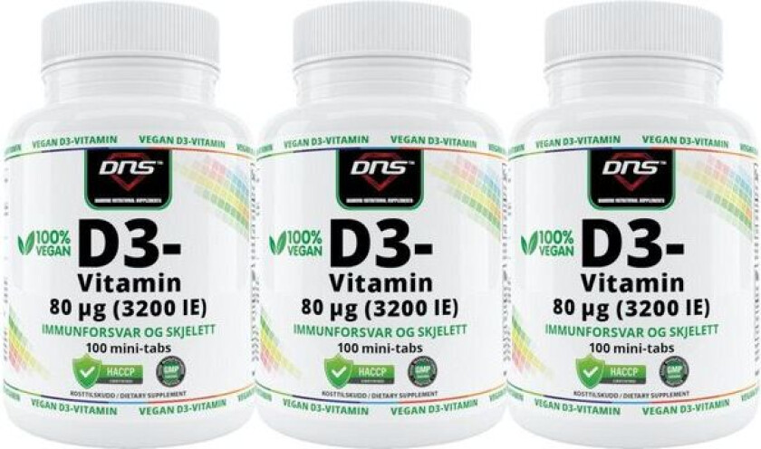 3-pack Vegansk Vitamin D3 - 3 x 100 tabletter