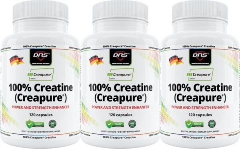 3-pack 100% Creapure® Creatine - 3 x 120 kapsler