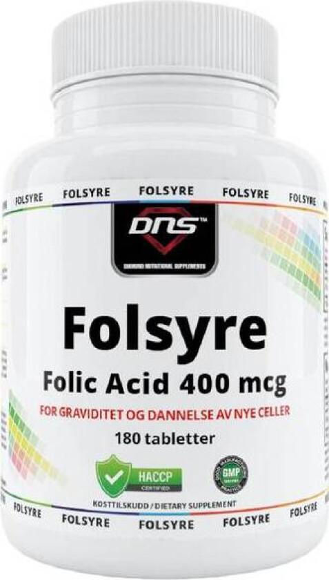 Folsyre (vitamin B9) - 400 mcg - 180 tabs