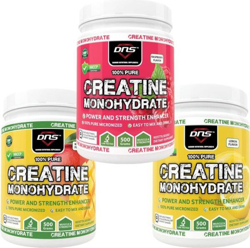 3-pack Creatine Monohydrate med smak - 3 x 500 gram