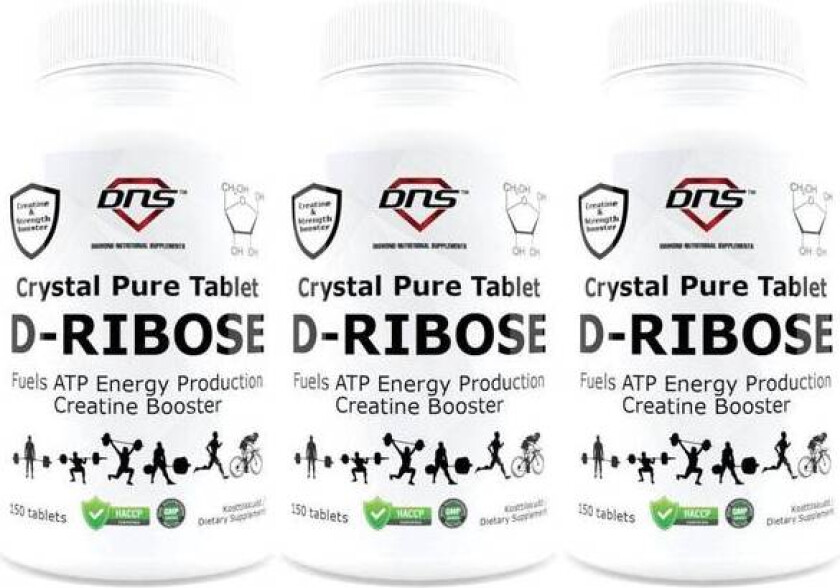 3-Pack 100% D-Ribose Creatine-booster - 3 x 150 tabs