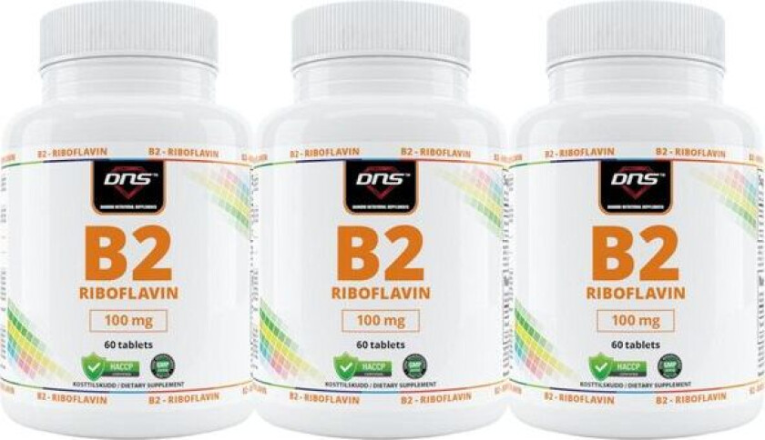 3-pack B2 - Riboflavin - 100 mg - 3 x 60 tabletter