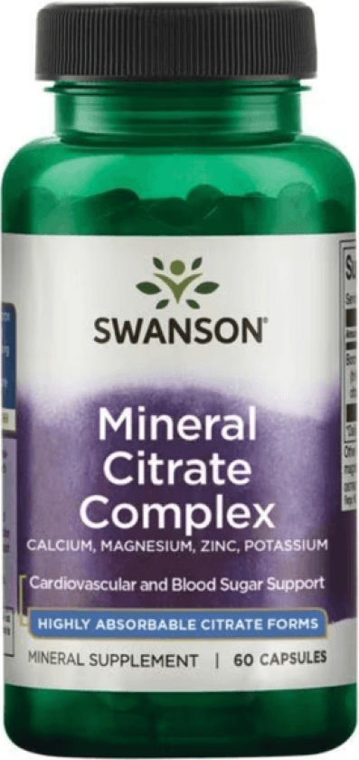 Mineral Citrate Complex (Kalsium, magnesium, sink, kalium) - 60 kapsler