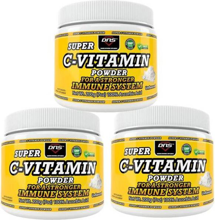 3-Pack Super C-Vitamin Pulver - 3 x 200 g