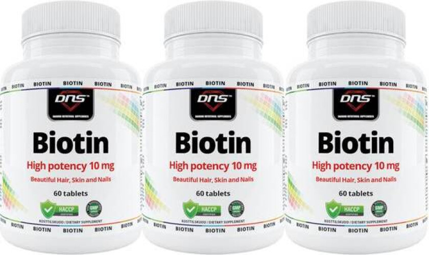 3-pack Biotin (vitamin B7) 10 mg - 3 x 60 tabs