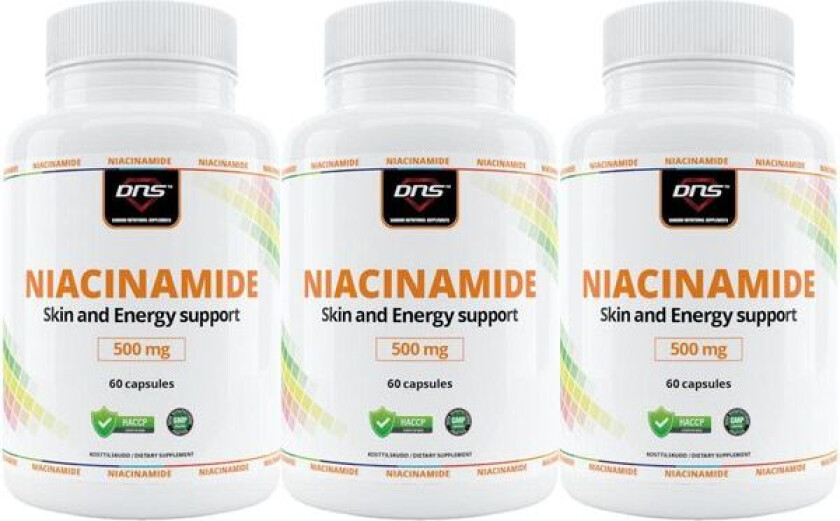 3-pack Niacinamide (Vitamin B3) - 500 mg - 3 x 60 kapsler