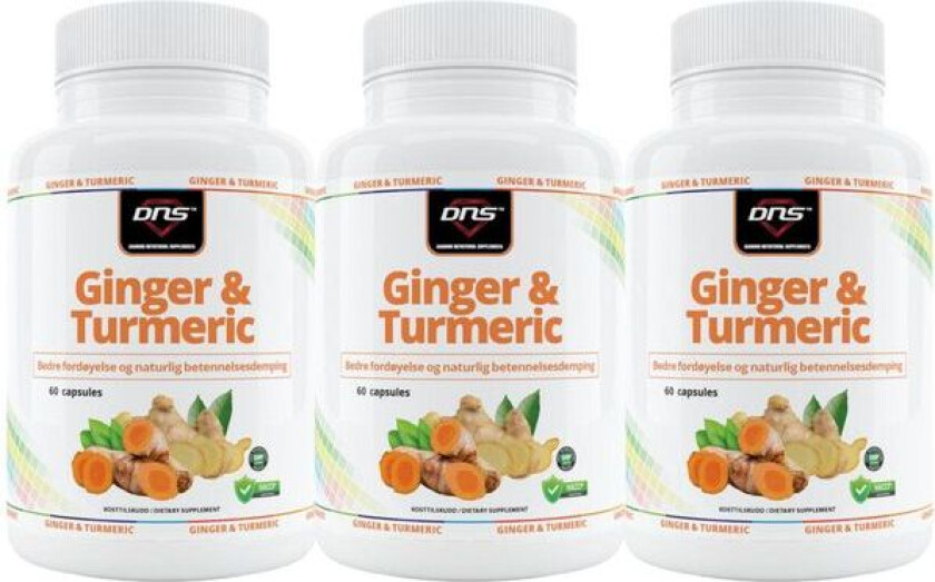 Bilde av 3-pack Ginger & Turmeric - Ingefær og Gurkemeie 3 x 60 kapsler
