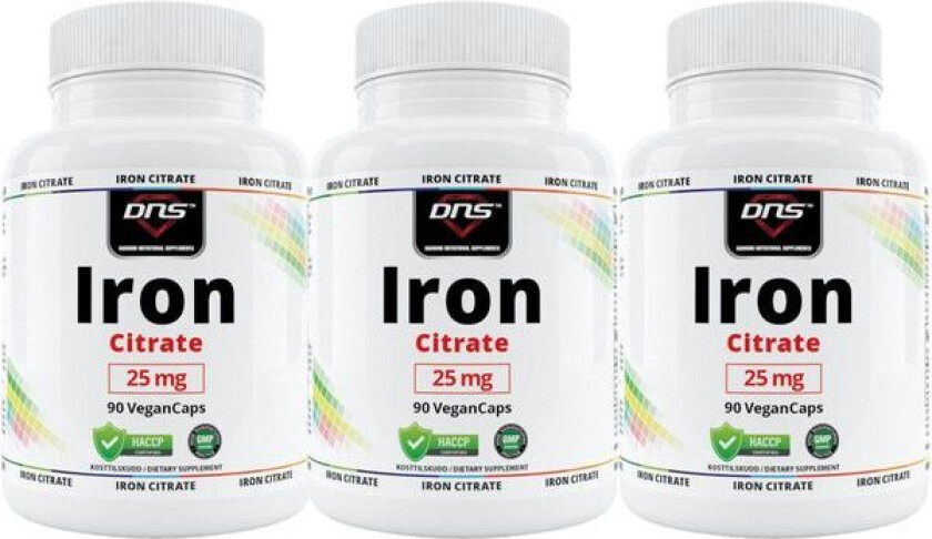 3-pack Iron Citrate 25 mg Jern - 3 x 90 kapsler