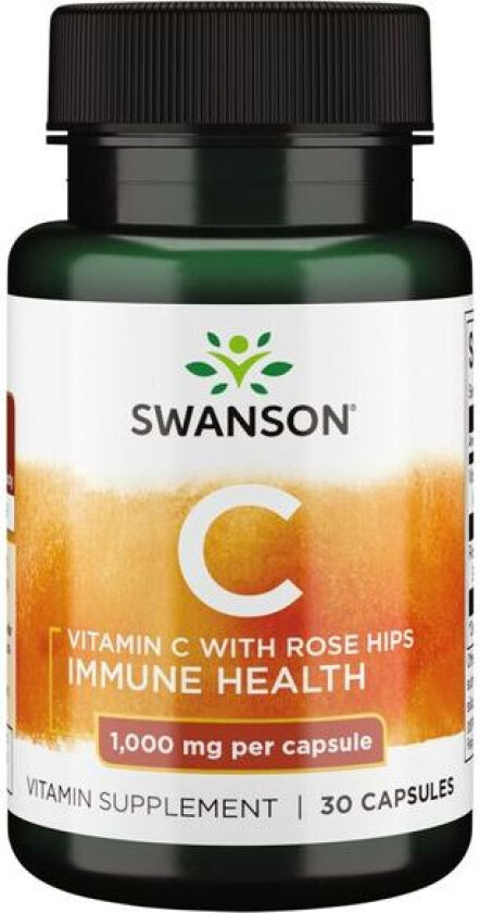 Vitamin C + Rose hips - 30 kapsler