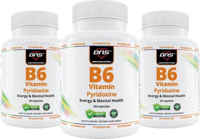 3-pack Vitamin B6 (pyridoksin) - 3 x 60 kapsler