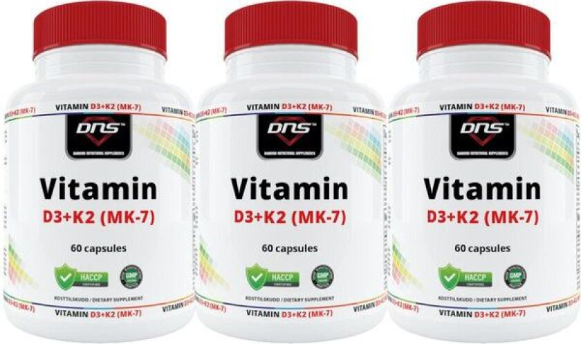 3-pack Vitamin D3 + K2 (MK-7) - 3 x 60 caps