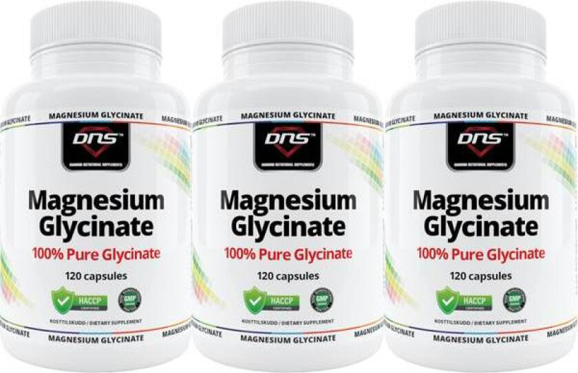 3-Pack 100% Magnesium Glycinate - 3 x 120 kapsler