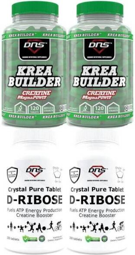 Kreatin Booster Pakken (2 x Krea-Builder 2 x D-ribose)