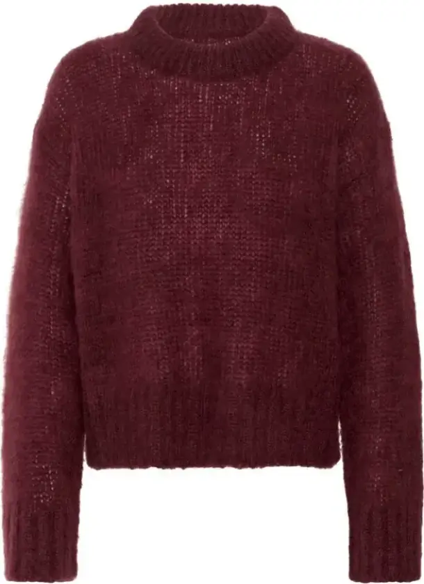 Dame, Strikkevarer, Lilla, XL