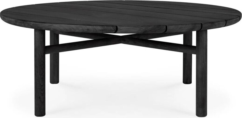 Quatro outdoor salongbord svartbeiset teak Ø 95 cm