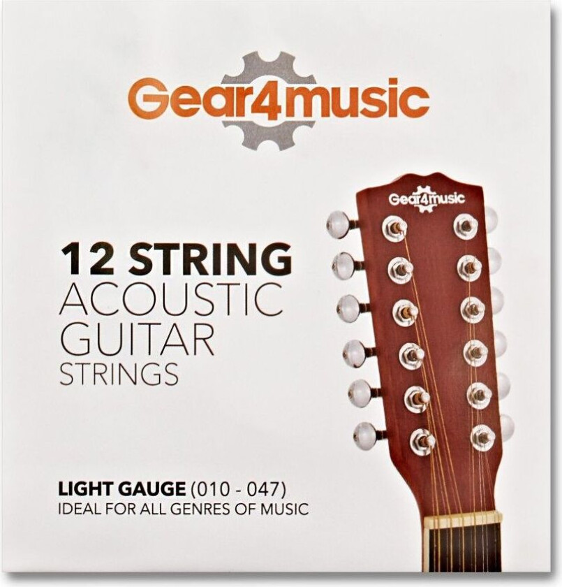 Gear4Music 12 Strenger Akustiske Gitarstrenger