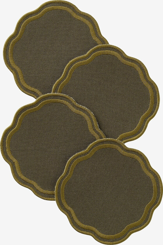 Glassunderlag Peggy 4-pakning - Grønn