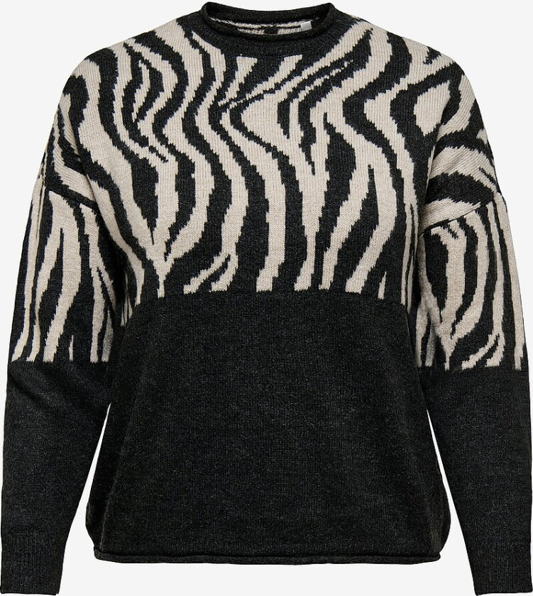 Genser carJade Zebra L/S O-neck Knt - Svart