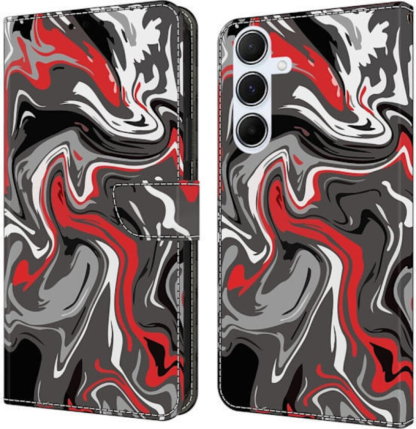 Samsung Galaxy A26 5G lommebokveske med mønstermønster som trykker på stativ, flip-telefondeksel i lær - Steintekstur