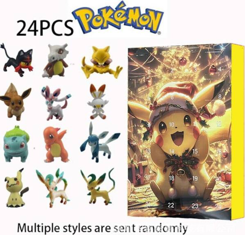 pocket monster Adventskalenderboks 24 deler Juleblindsboks