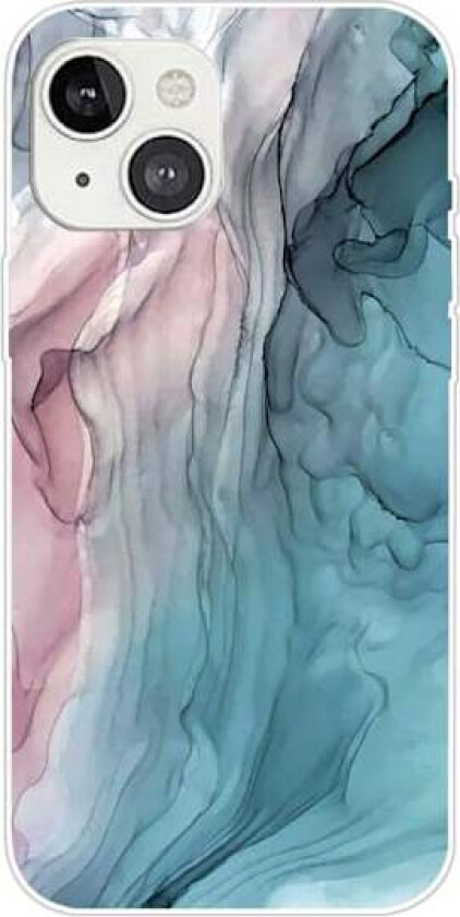 Marmordesign iPhone 14 deksel - Rose / Blå Marmor