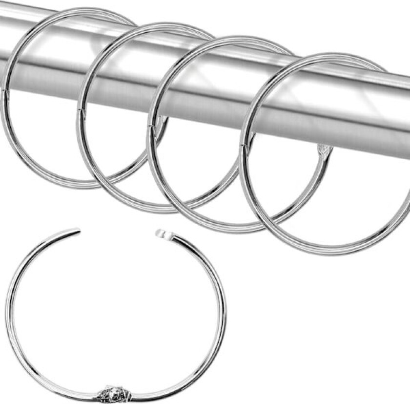 Dusjforheng Kroker Ringer, Dusjforheng Ringer for Baderom Dusjstang, Snap Joint Design