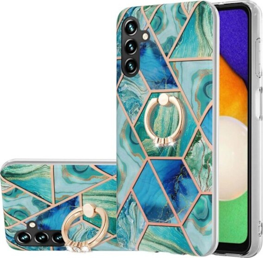 Marble Mønstret Deksel med Ring Holder til Samsung Galaxy A54 - Grønn