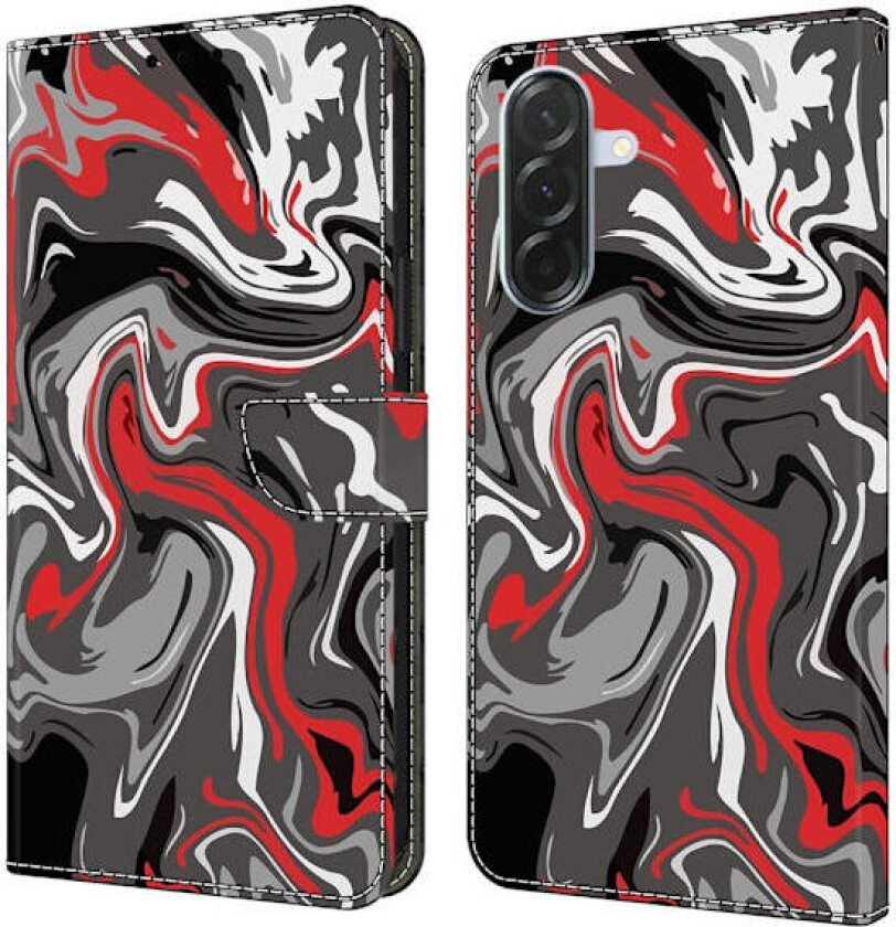 Samsung Galaxy A16 5G / A16 4G lommebokveske med mønsterutskrift Stativ lær flip-telefondeksel - Steintekstur