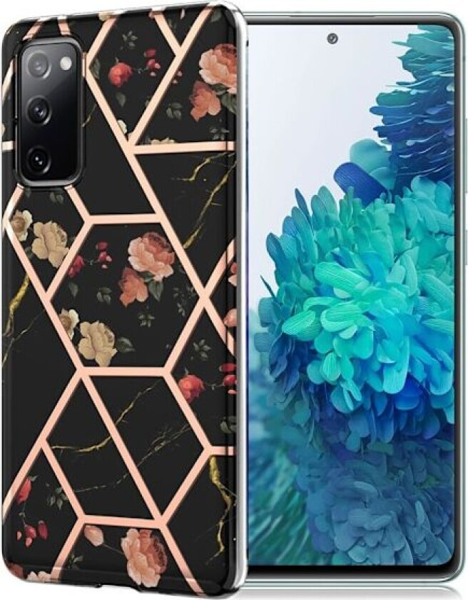 Marmordesign Samsung Galaxy S20 FE 5G / Samsung Galaxy S20 FE deksel - Svart Marmor / Blomst