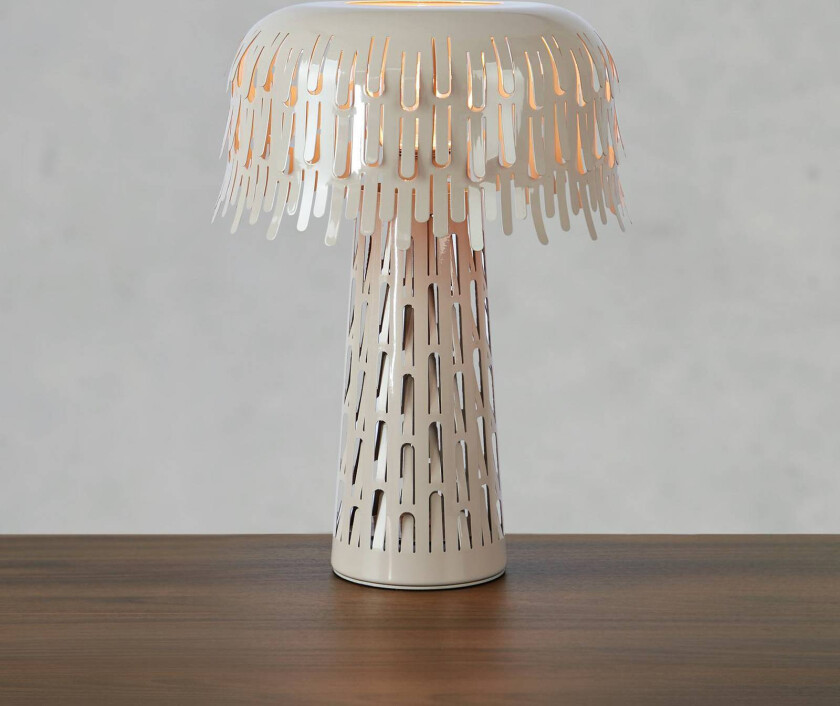 Bordlampe Verbera, greige, høyde 38 cm, metall