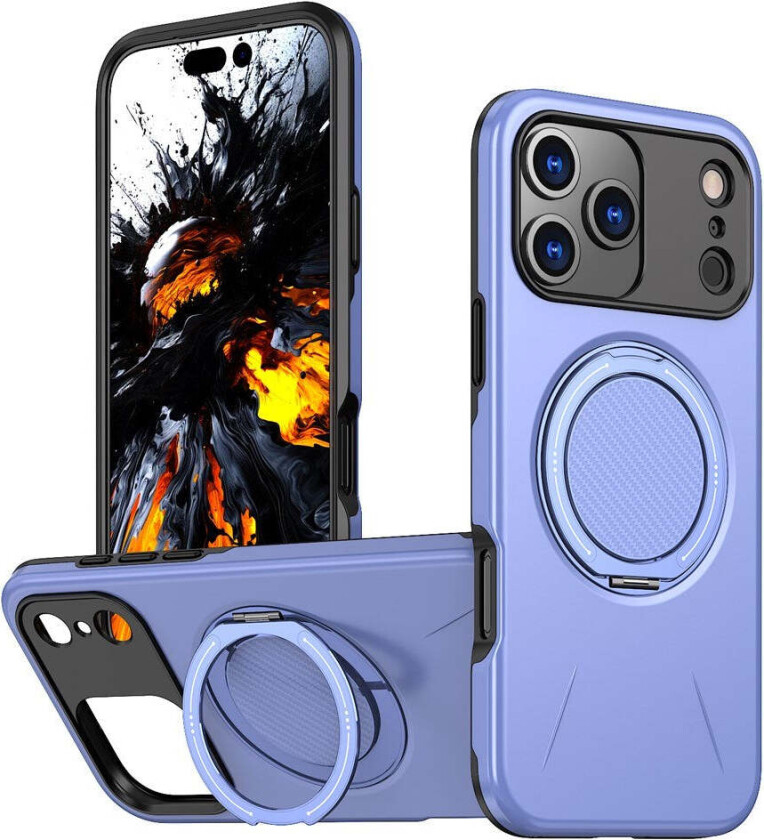 iPhone 17 Pro Max Deksel med Roterende Kickstand – MagSafe Kompatibel – Lilla