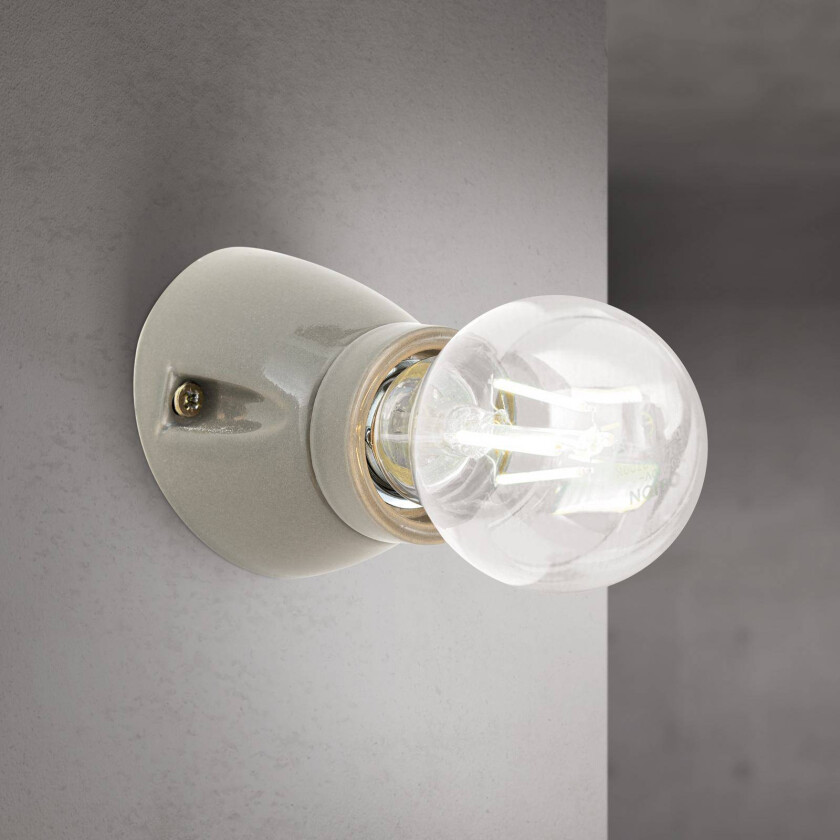 Vegglampe Frost, gau, keramikk, E27