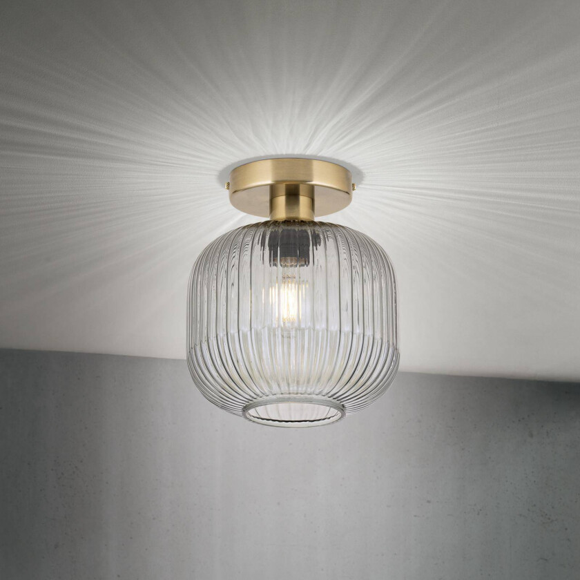 Taklampe Carneval, røykgrå, Ø 20 cm, glass, E27