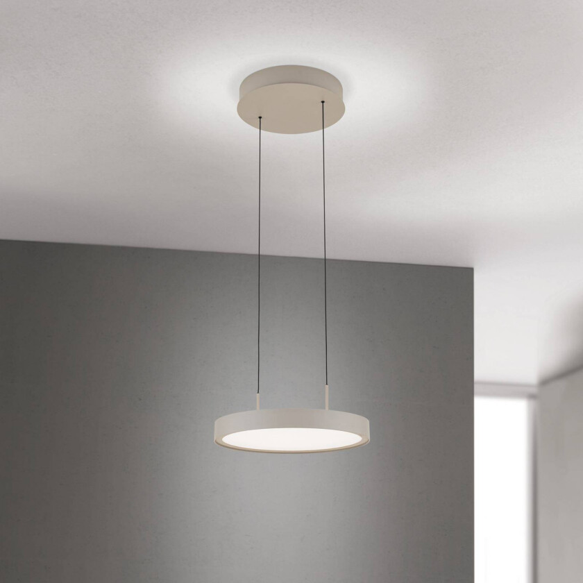 LED-hengelampe Teide, khaki, 1 lyskilde, metall, 2700 K