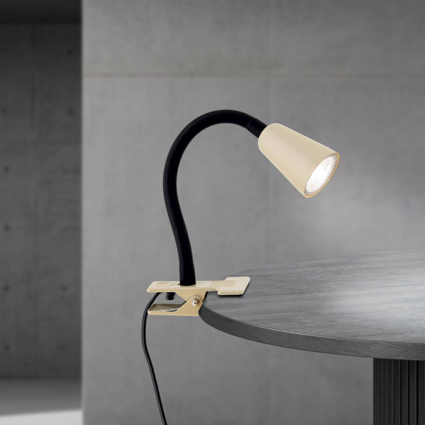 Klemlampe Dotty, khaki, høyde 33 cm, GU10