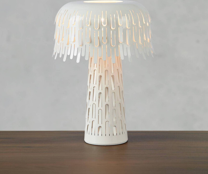 Bordlampe Verbera, hvit, høyde 38 cm, metall