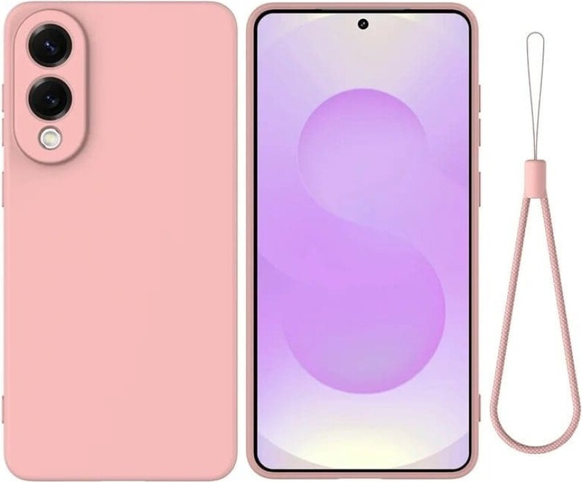 Matt flytende silikondeksel for Samsung Galaxy S25 Edge - Rosa