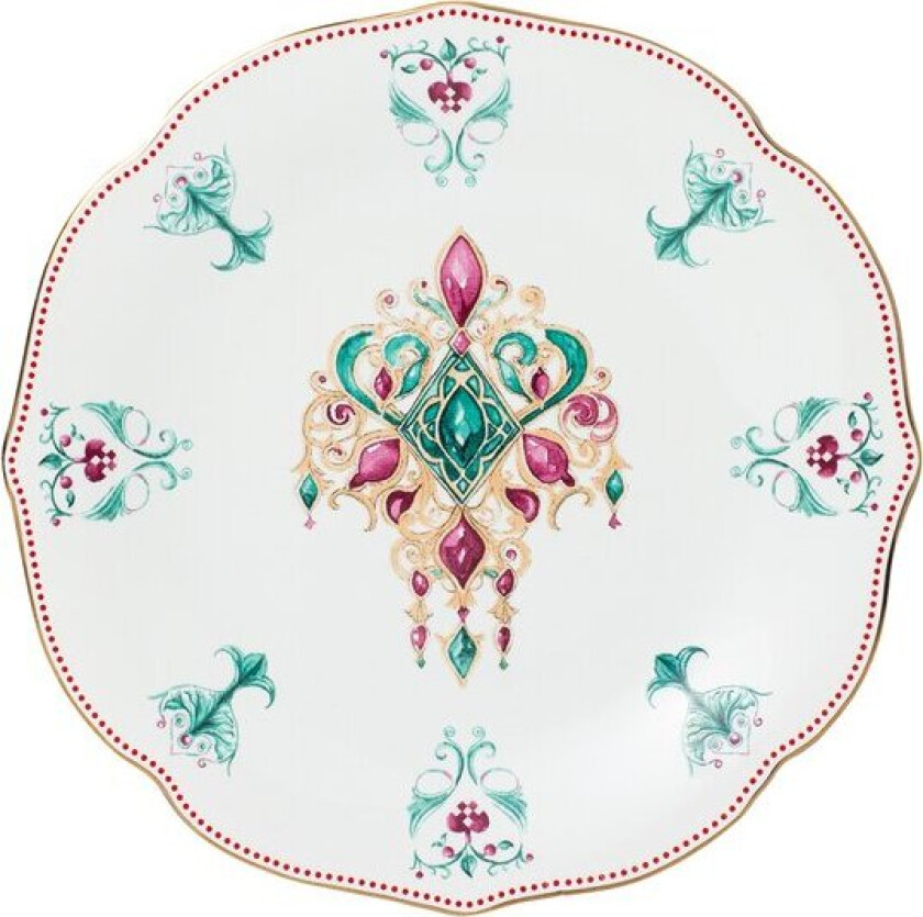 Lucia tallerken 28 cm hvit/rød/grønn